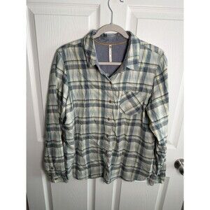 Kuhl Top Womens XLarge Blue White Plaid Trailside Shirt Long Sleeve Outdoors
